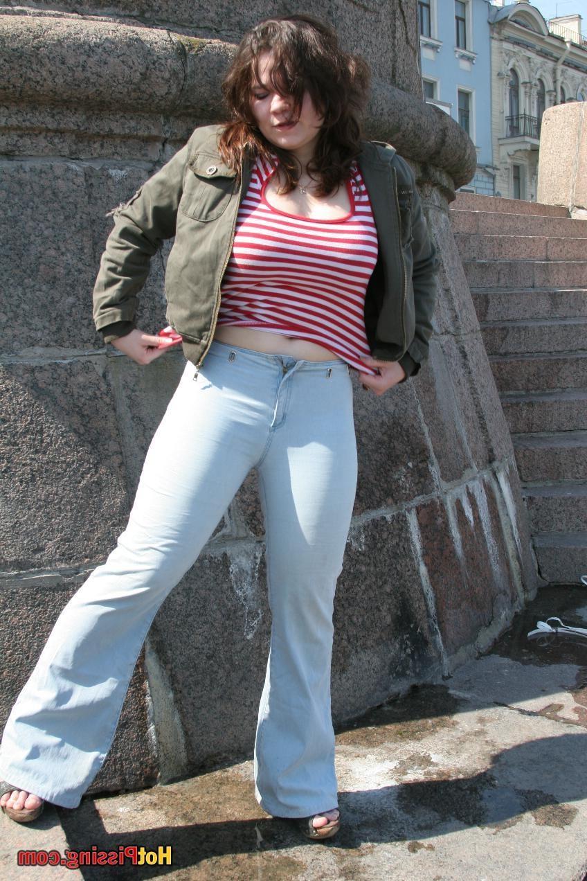 10P Babe with juicy natural knockers wants you to enjoy her public pissing