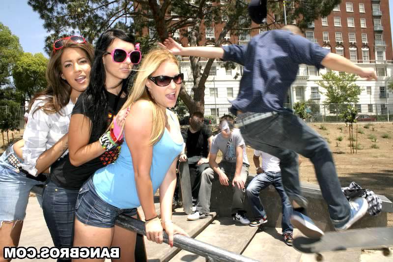 16P The girls were all geared up with boards in hand when they came across a group o