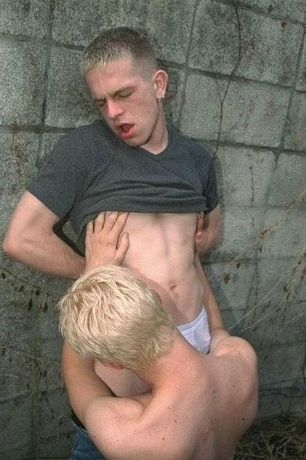 20P Two blond virgin twinks backyard sucking and screwing delight