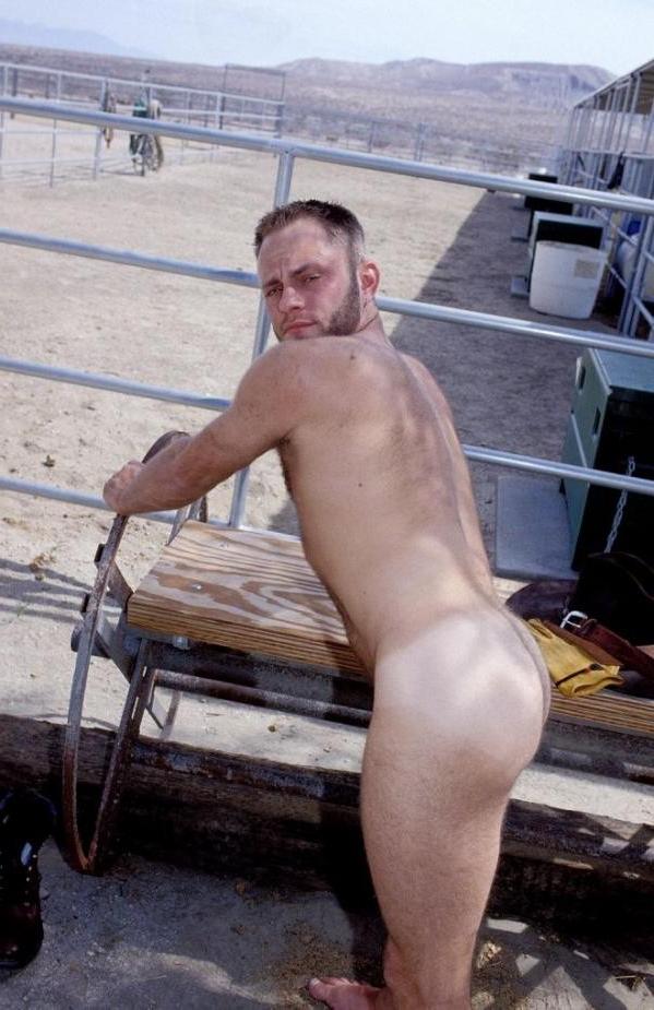 15P Rough cowboy strips and shows off his hot body