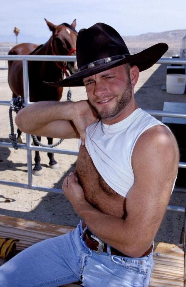 15P Rough cowboy strips and shows off his hot body
