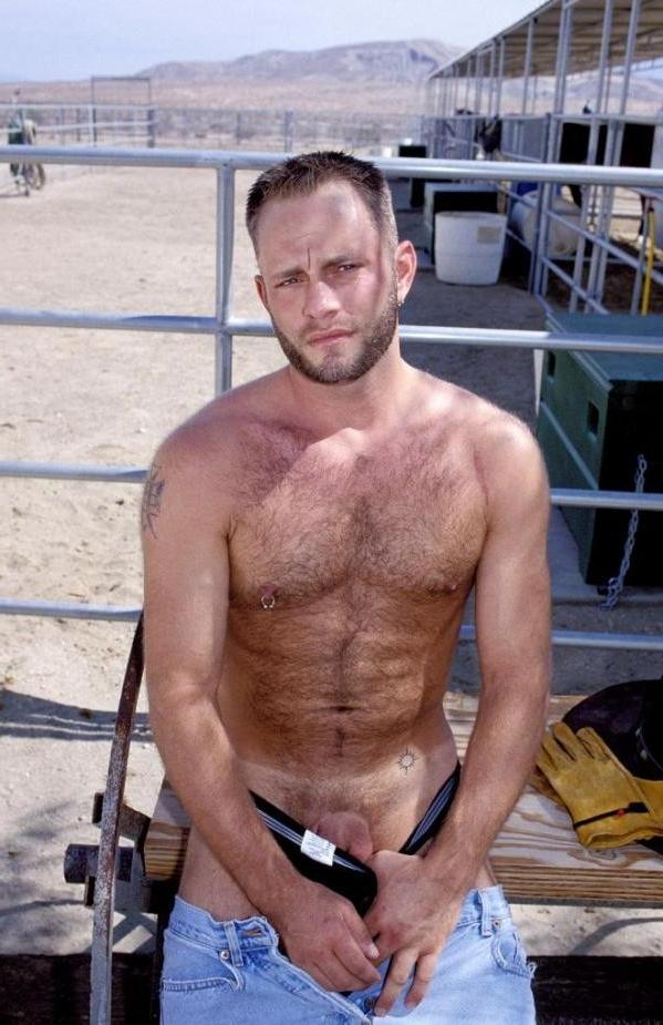 15P Rough cowboy strips and shows off his hot body