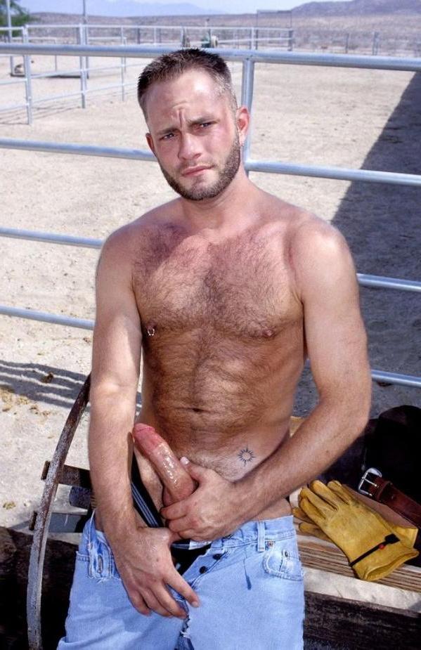 15P Rough cowboy strips and shows off his hot body