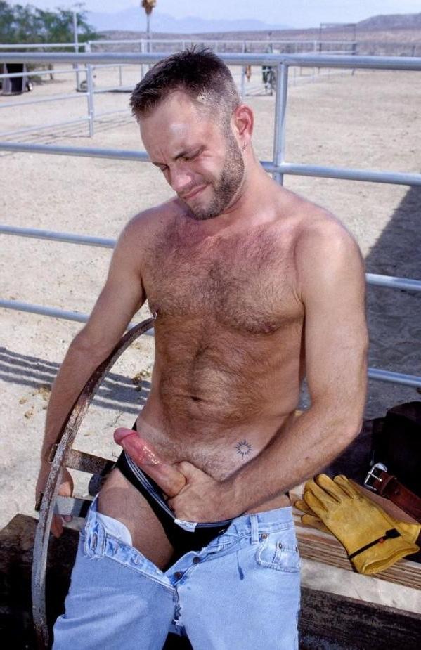 15P Rough cowboy strips and shows off his hot body