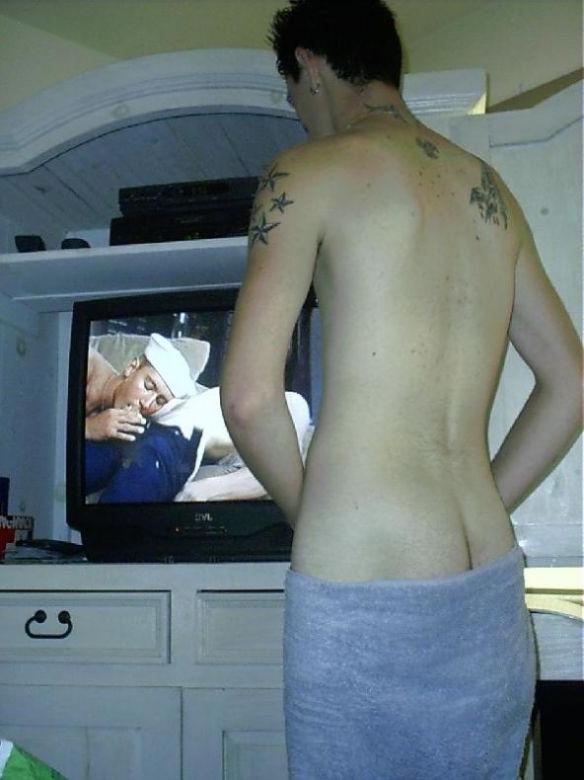 16P fervid twink alone masturbation and watching porno