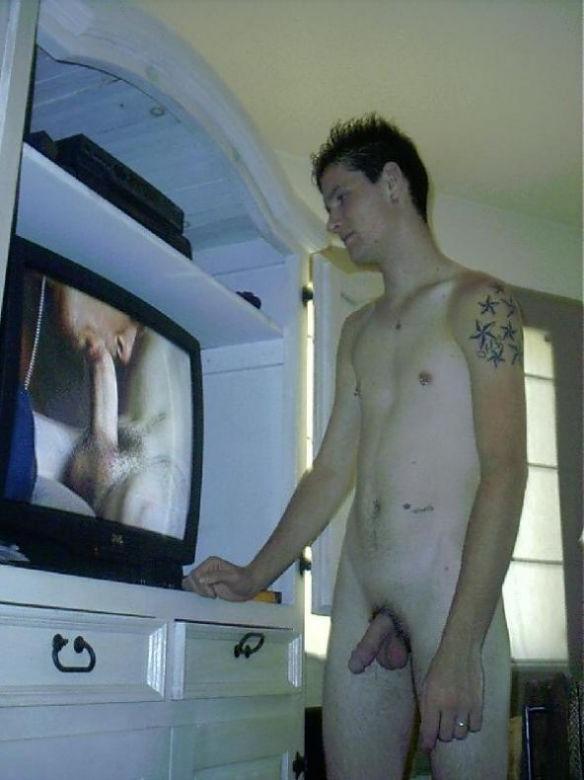 16P fervid twink alone masturbation and watching porno