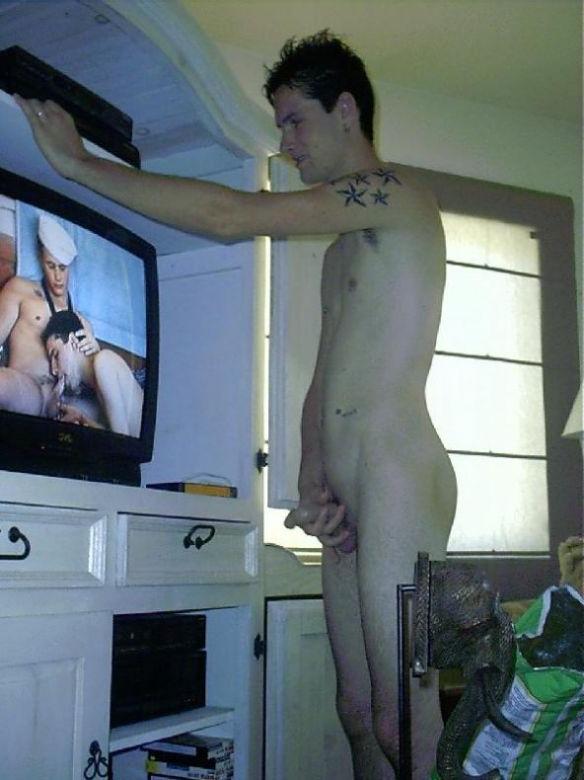 16P fervid twink alone masturbation and watching porno