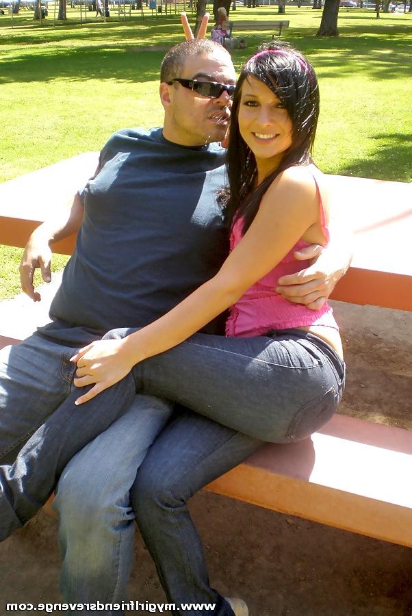 16P Cute chick leaves her socks on while riding a big one