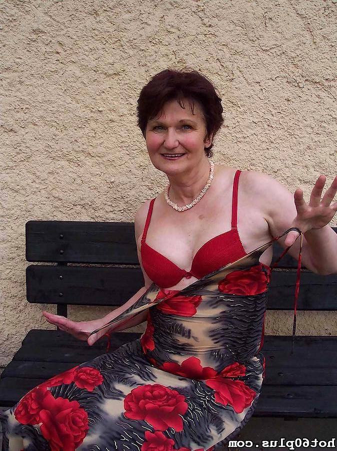 18P horny brunette granny gets banged hard by a young amateur stud