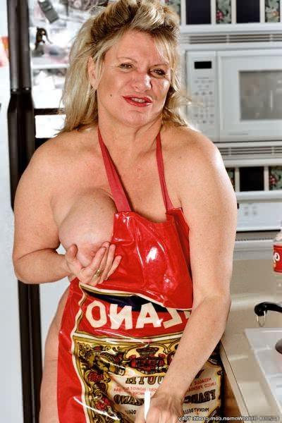 16P Busty Fiftyish Granny Cooks Naked Under Her Apron