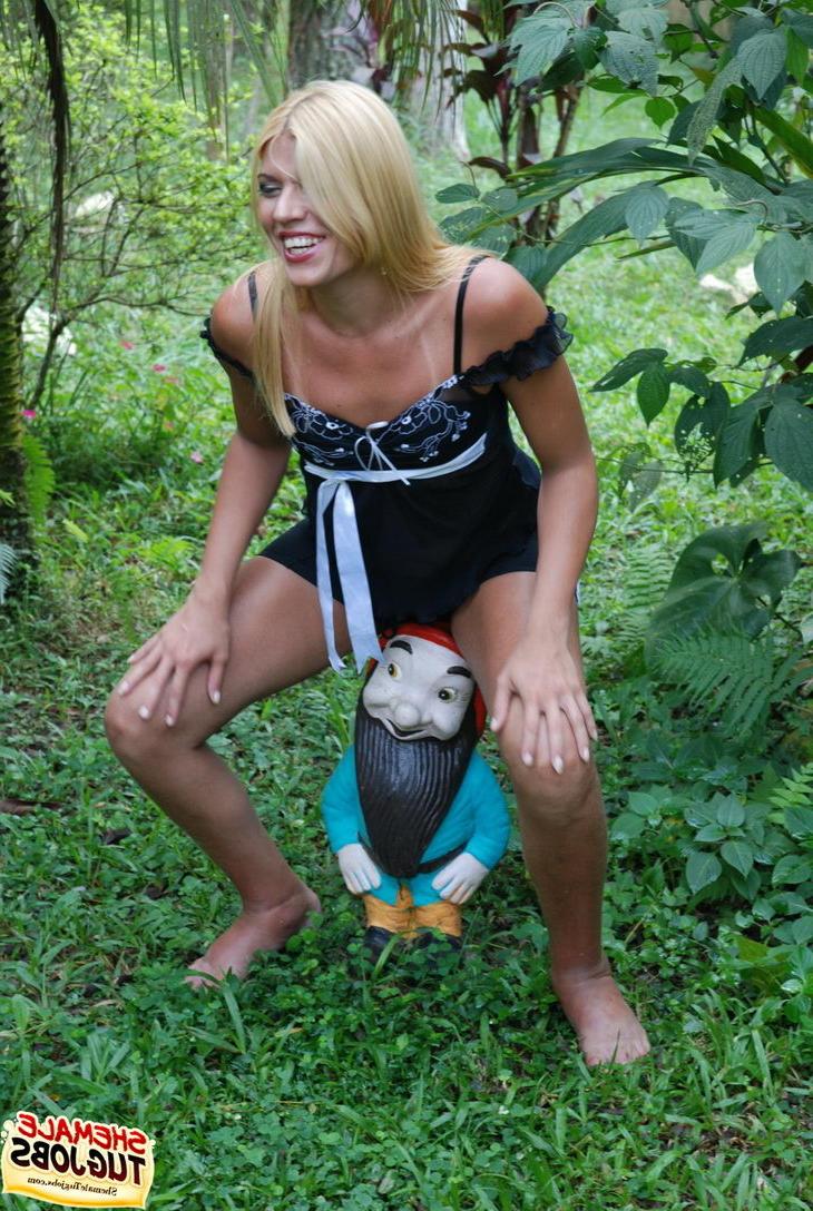 11P Horny blonde shemale having some fun.