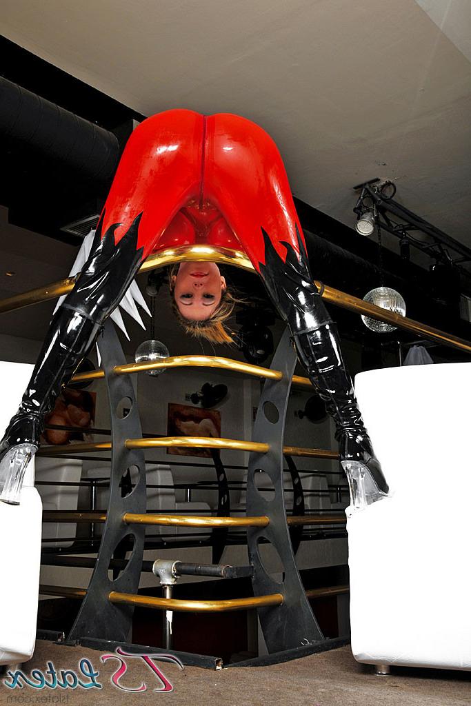 16P Latex Princess Sabrina Sherman showing her shemale cock