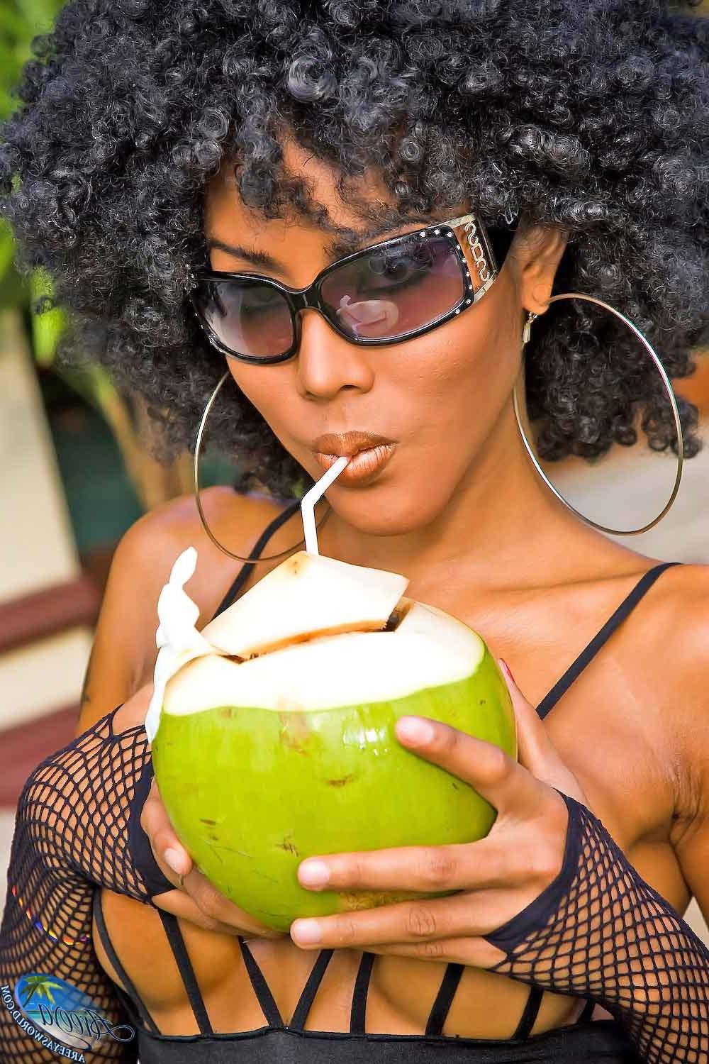 16P Hot as hell ladyboy drinking from a coconut
