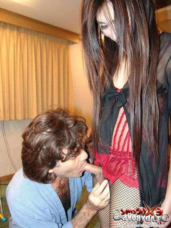 16P Ladyboy sucking a dick and getting fucked