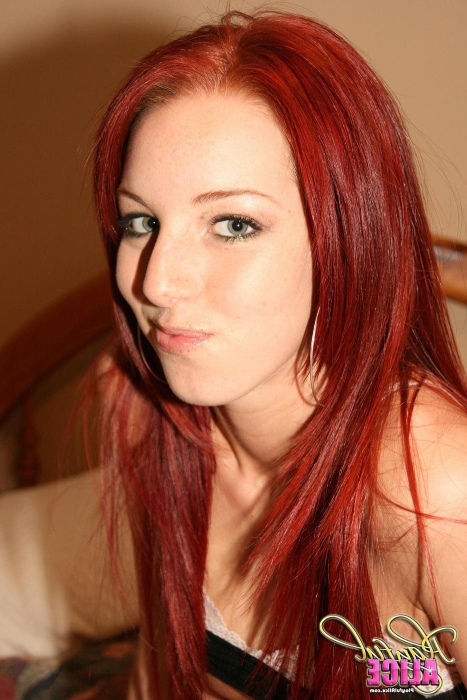 16P Skinny redhead teen in bed