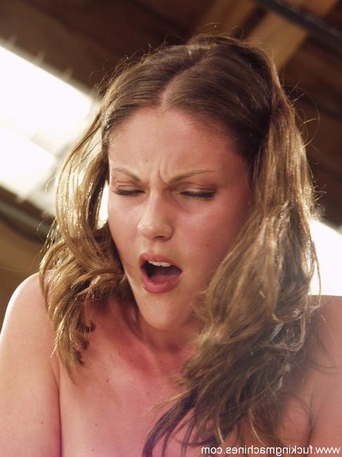 15P sexy brunette chick fighting with fucking machines