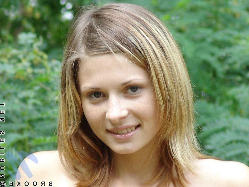 15P Brooke posing outside with tiny rock hard nipples