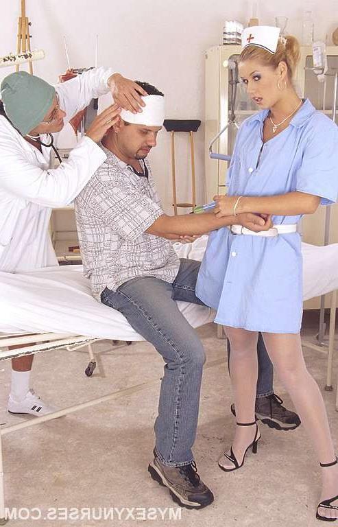 16P nurse babe fucking in threesome group sex