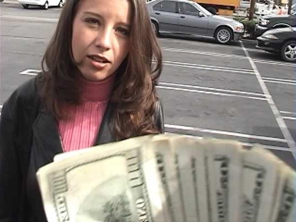 13P Sexy brunette sucking cock in a van