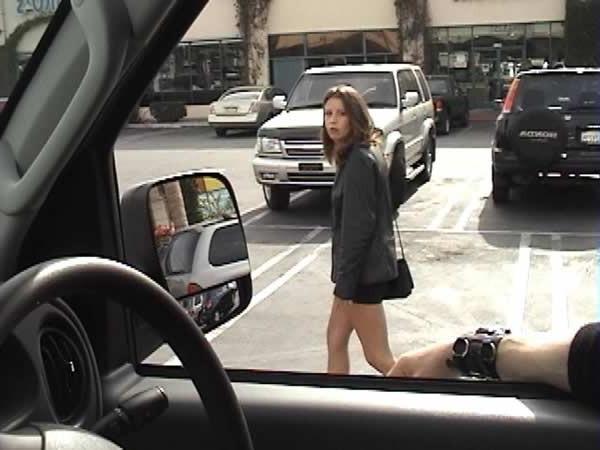 13P Sexy brunette sucking cock in a van