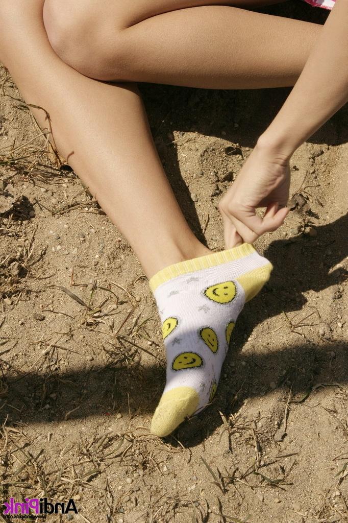 16P Cute teen girl upskirt in sandbox