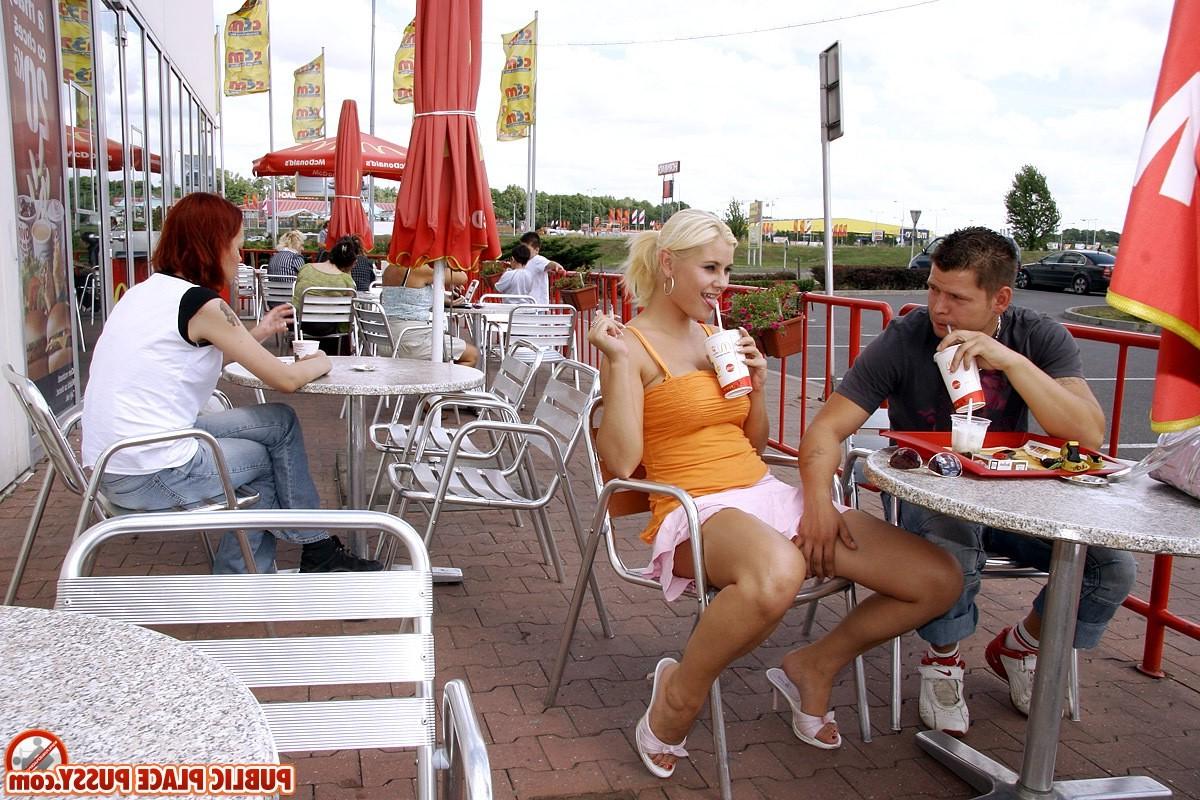 14P Sex with blonde girl with big boobs at a crowded parking lot