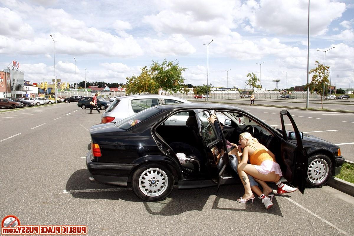 14P Sex with blonde girl with big boobs at a crowded parking lot