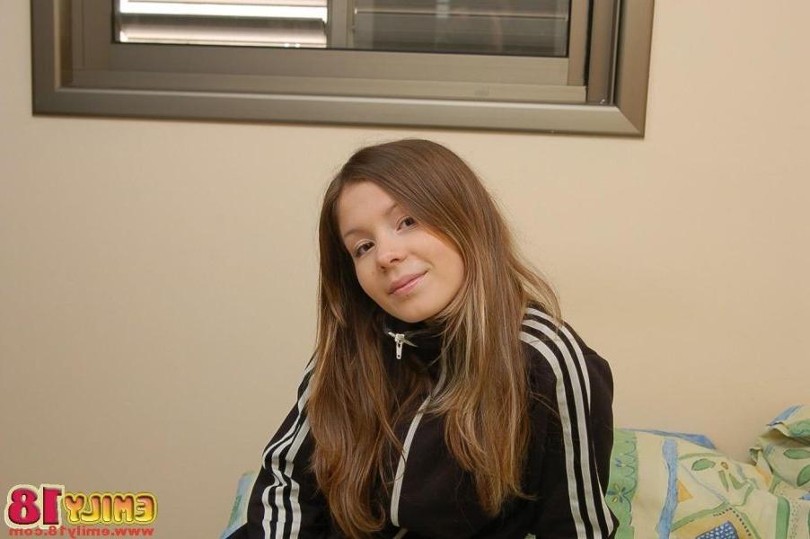 16P Petite teen with small tits teases in red panties
