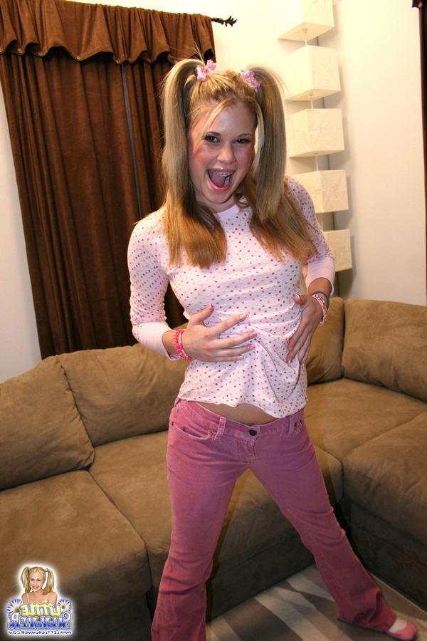 15P Skinny tiny titted eighteen year old drops panties to rub clit