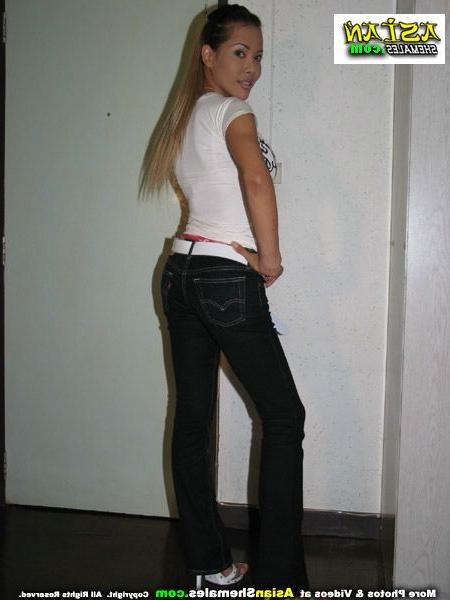 15P Beautiful and well hung asian ladyboy showing off