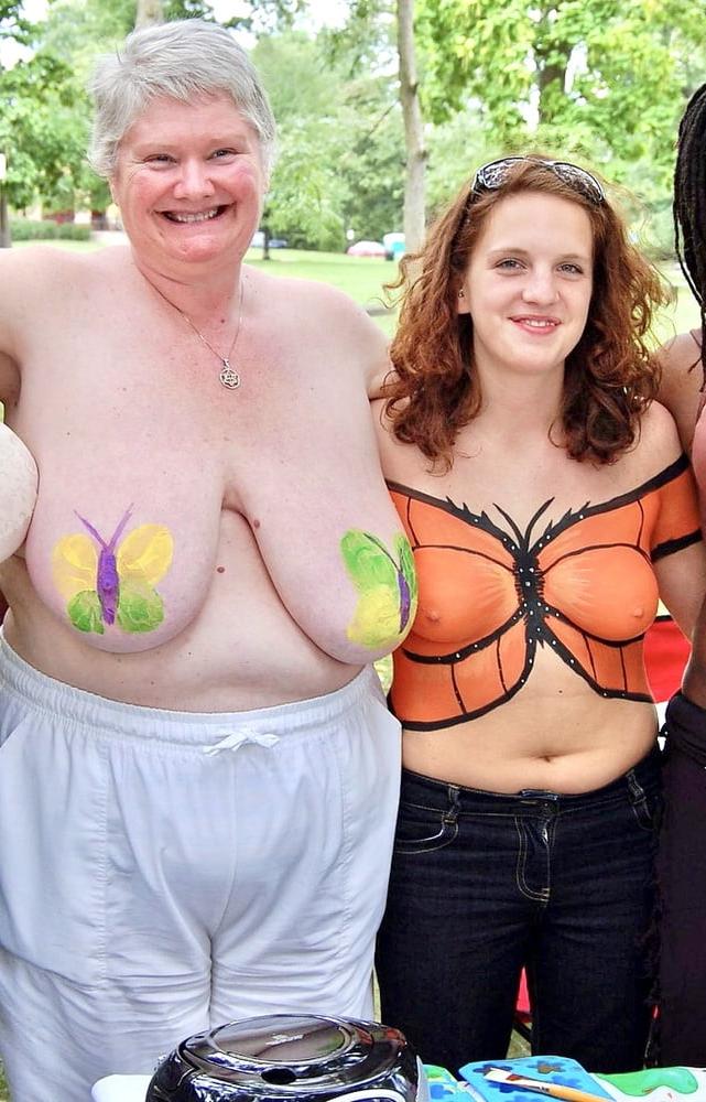 18P Nudist Granny Shows off Nice Huge Tits