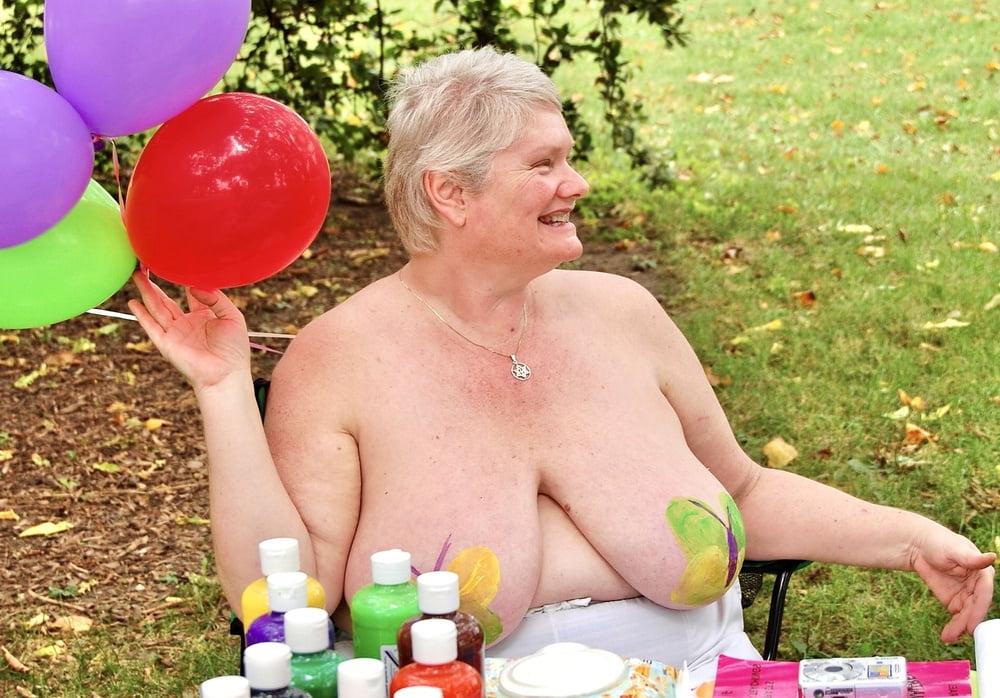 18P Nudist Granny Shows off Nice Huge Tits