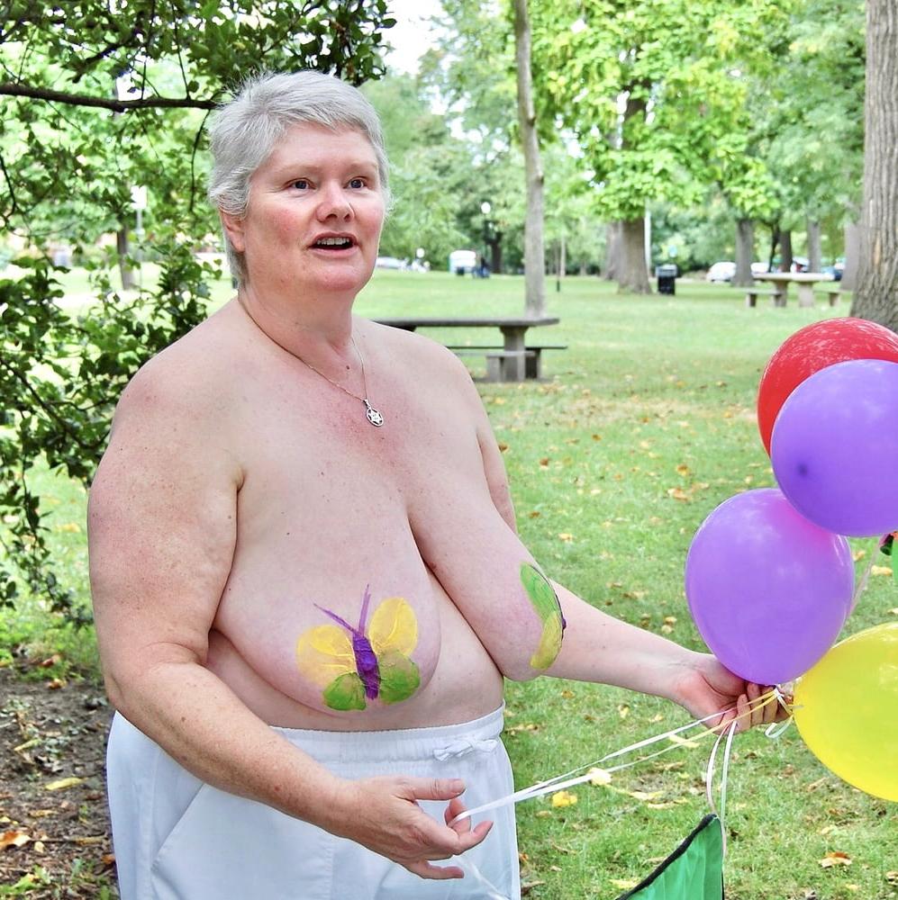 18P Nudist Granny Shows off Nice Huge Tits