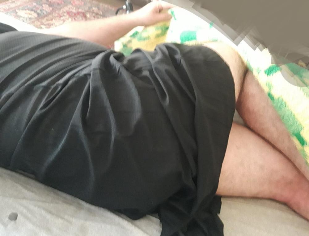 6P Bbw ts in black dress