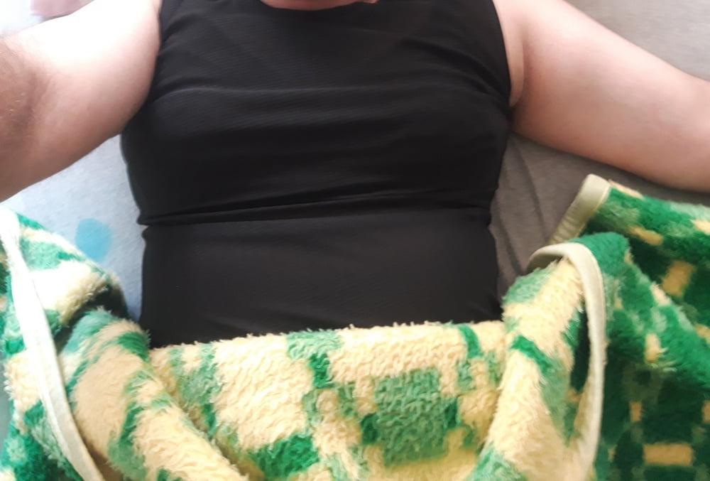 6P Bbw ts in black dress
