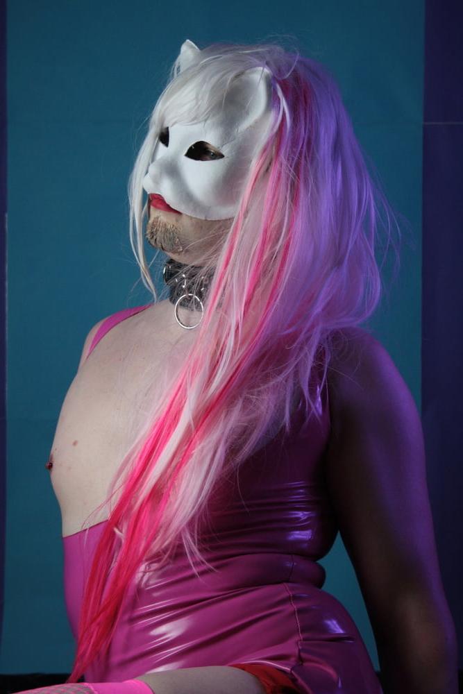 24P Latex Ponytail SissyCat Redlips