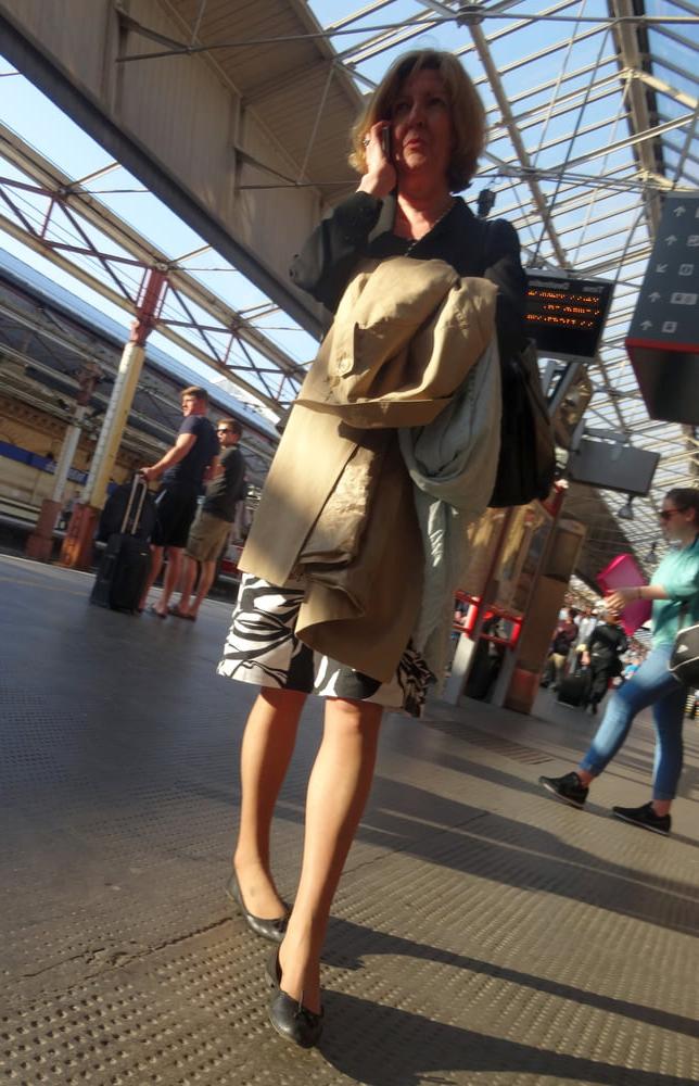 16P Street Pantyhose - Tan Pantyhose Granny