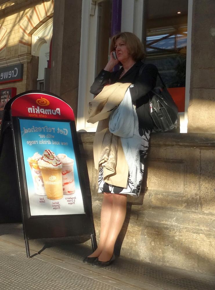 16P Street Pantyhose - Tan Pantyhose Granny