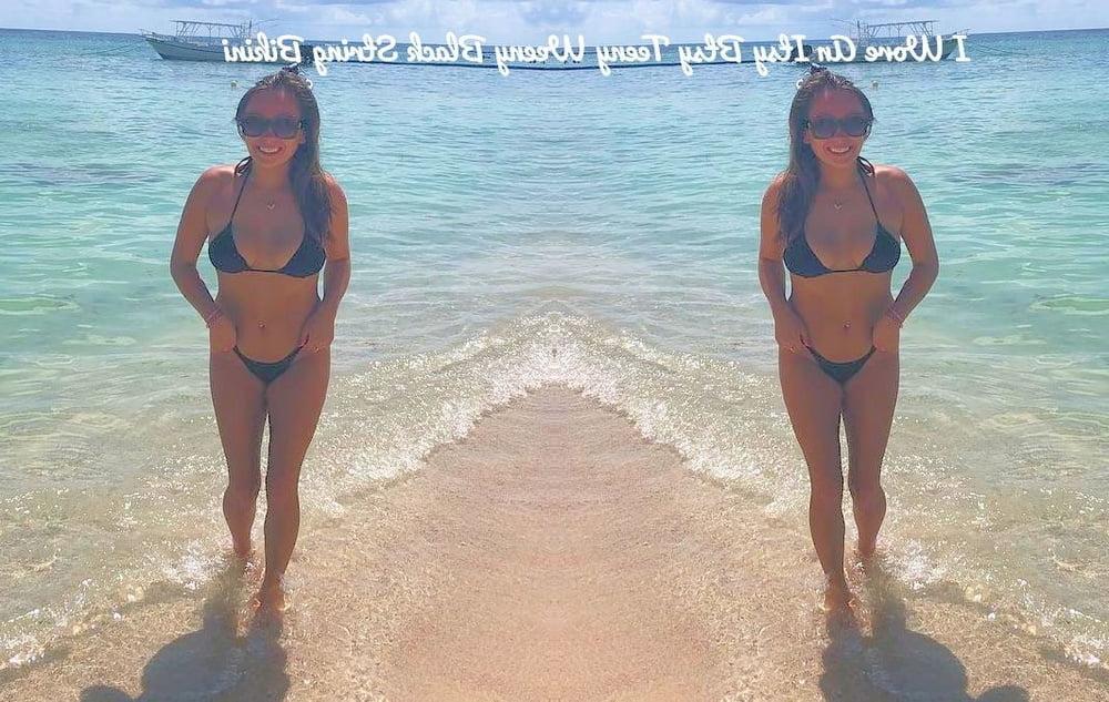 17P Jessy Bikini Teen Tiny Black String Bikini For Jerking Off