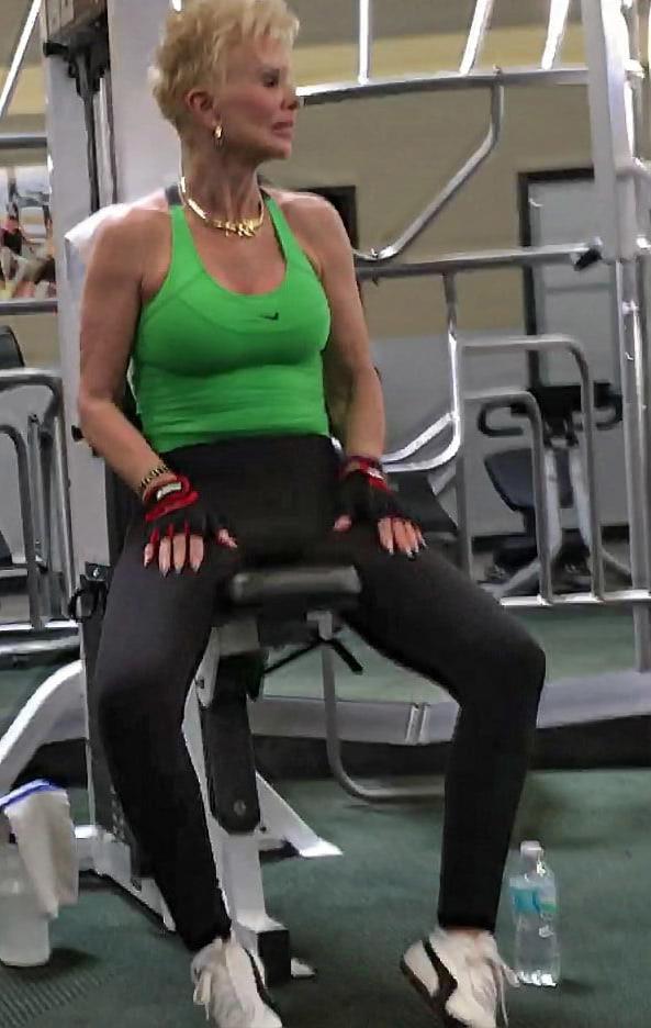 21P Sexy gym fit blonde granny