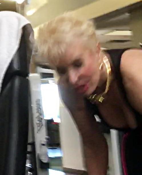 21P Sexy gym fit blonde granny