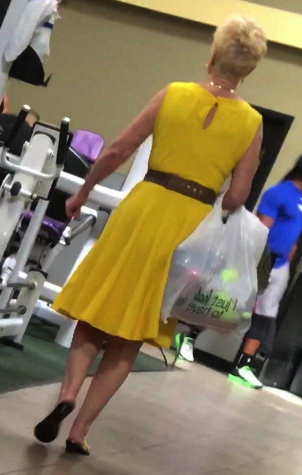 21P Sexy gym fit blonde granny