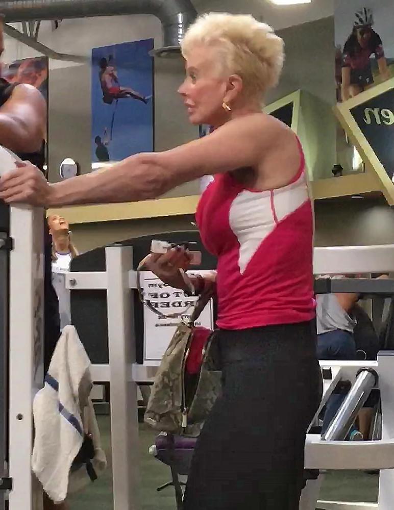 21P Sexy gym fit blonde granny
