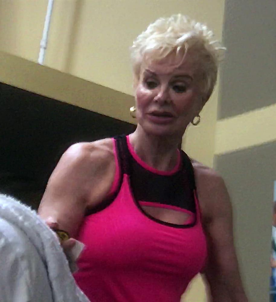 21P Sexy gym fit blonde granny