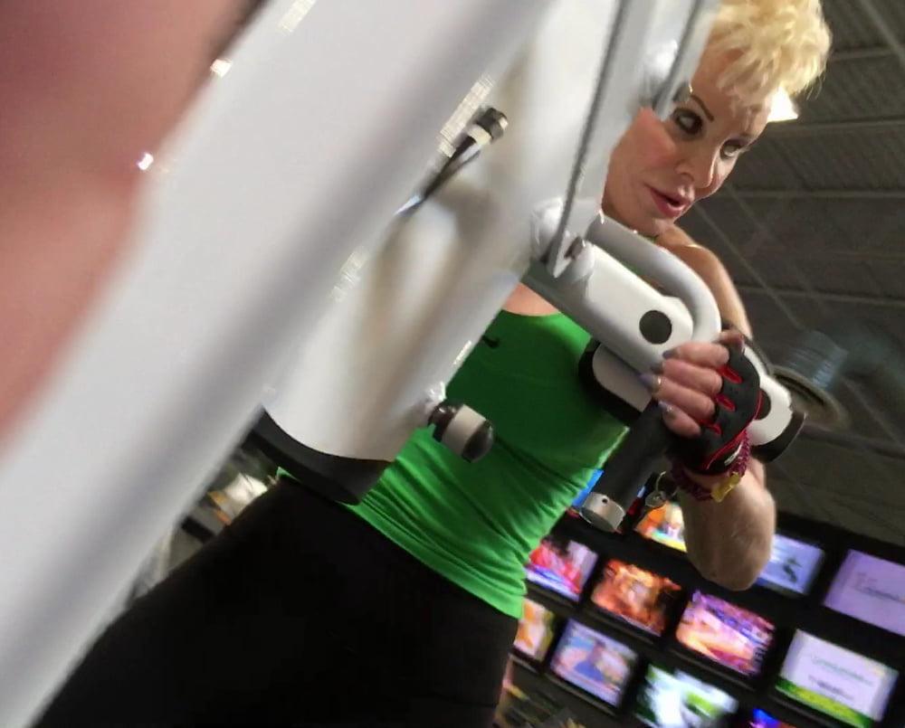 21P Sexy gym fit blonde granny