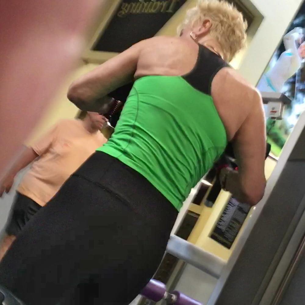21P Sexy gym fit blonde granny