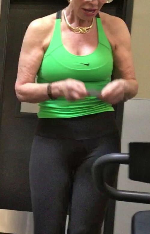 21P Sexy gym fit blonde granny