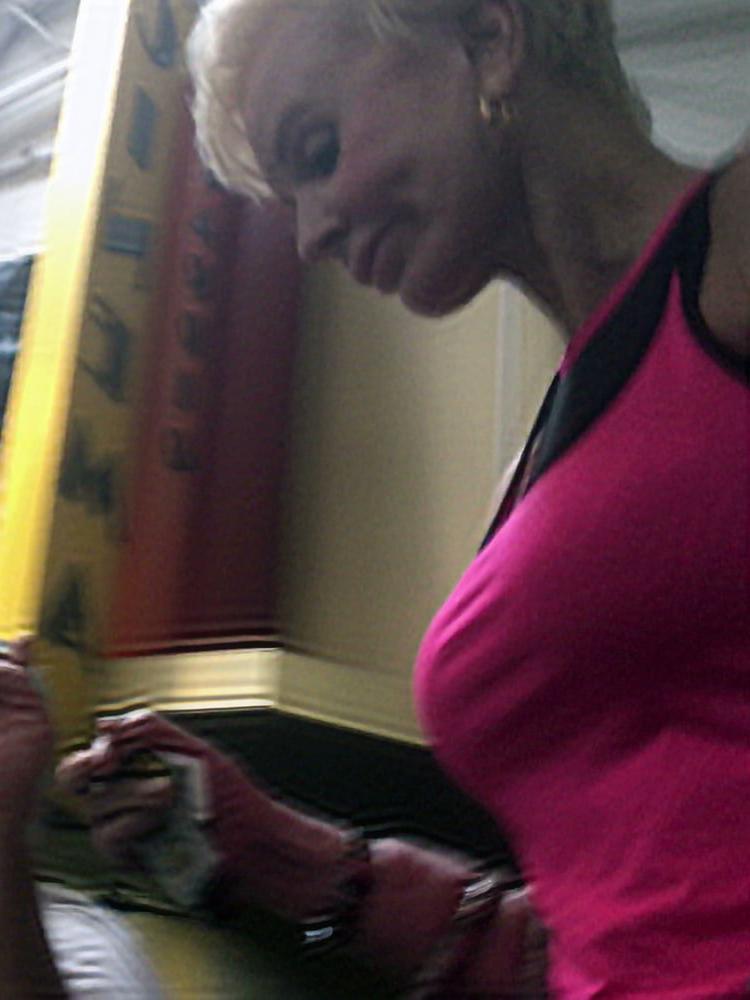 21P Sexy gym fit blonde granny