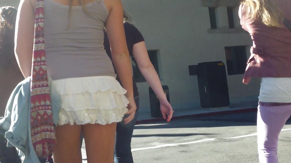 25P Teen ass & butt in small sexy mini skirt 