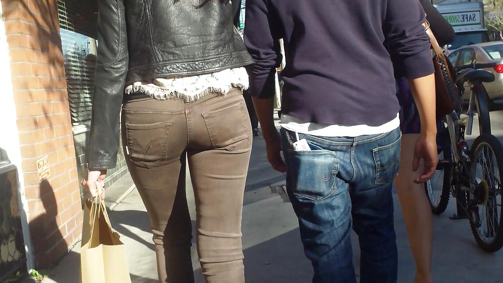25P Beautiful sexy teen butt & ass in brown jeans